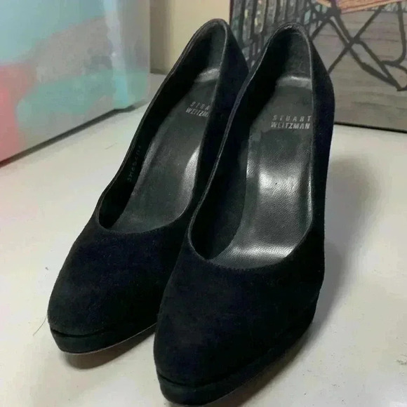 Stewart Weitzman  black suede heels - Picture 3 of 8